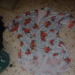 Joe Boxer Women's Short Open Front Robe SZ Large Floral Print